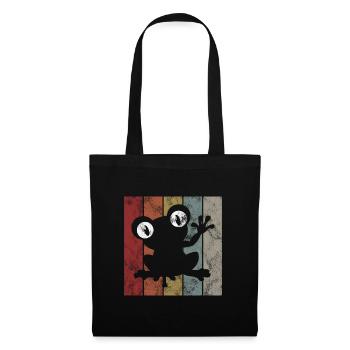 Frosch Frösche Geschenk für Kinder Lustig Witzig - Stoffbeutel - Schwarz - Vorne