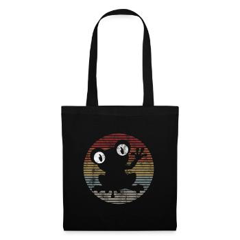 Frosch Frösche Geschenk für Kinder Lustig Witzig - Stoffbeutel - Schwarz - Vorne