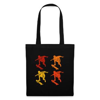 Skateboarder Skateboard Skater Skate Skateing - Sac en tissu - noir - Devant