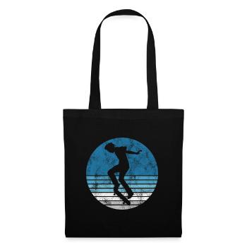 Skateboarder Skateboard Skater Skate Skateing - Sac en tissu - noir - Devant