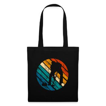 Curling sur glace Curling Retro Cadeau - Sac en tissu - noir - Devant