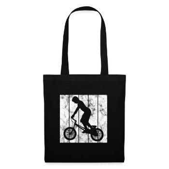 BMX Rad Fahrrad Retro Geschenk Bicycle Motocross - Stoffbeutel - Schwarz - Vorne