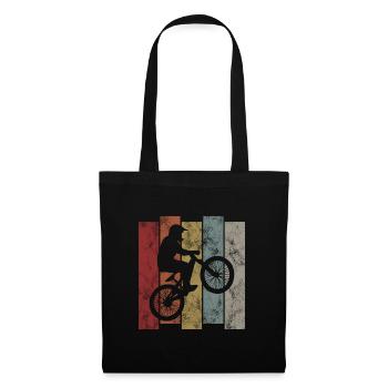 BMX Rad Fahrrad Retro Geschenk Bicycle Motocross - Stoffbeutel - Schwarz - Vorne
