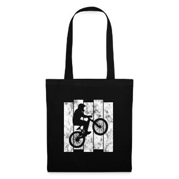BMX Rad Fahrrad Retro Geschenk Bicycle Motocross - Stoffbeutel - Schwarz - Vorne