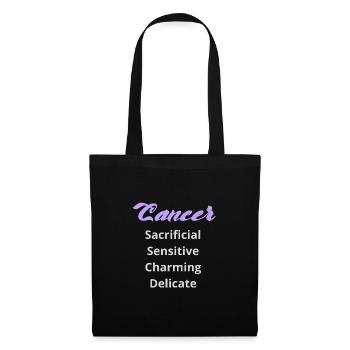 Logo signe astrologique "Cancer" - Sac en tissu - noir - Devant