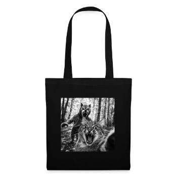 Humour Loup-Garou Selfie Chat - Sac en tissu - noir - Devant