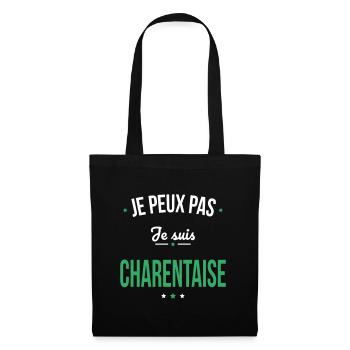 Je peux pas je suis Charentaise - Sac en tissu - noir - Devant