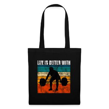 life is better with bodybuilding GYM Bodybuilder - Tote Bag - black - Front