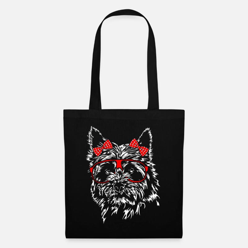 CAIRN TERRIER Mädchen lustiger Hund Wilsigns Hunde - Stoffbeutel - Schwarz