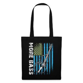 Plus de contrebasse basse avec drapeau américain - Sac en tissu - noir - Devant