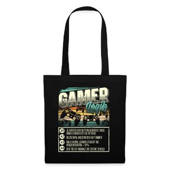 Gamer Logik Gaming Zocken Zocker - Stoffbeutel - Schwarz - Vorne