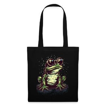 Cooler grüner Frosch mit Sonnenbrille - Stoffbeutel - Schwarz - Vorne