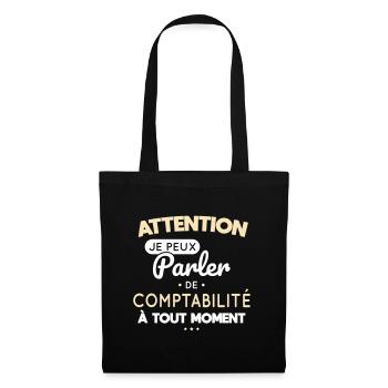 Je peux parler de comptabilité à tout moment - Sac en tissu - noir - Devant