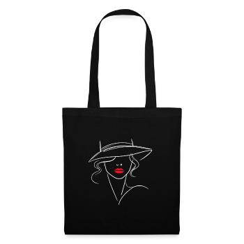 FEMME levres rouges chapeau - Sac en tissu - noir - Devant