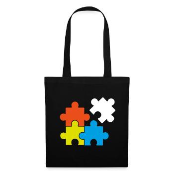 Puzzel Retrogaming Geschenk Legespiel Spiel Games - Stoffbeutel - Schwarz - Vorne