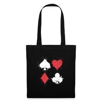 Vintage-Pokerspiel | Kartenspieler - Stoffbeutel - Schwarz - Vorne