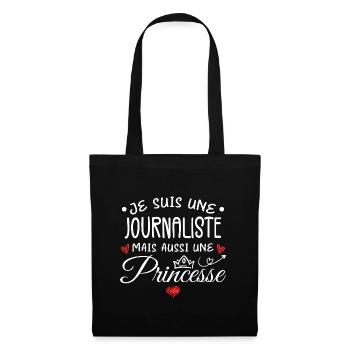 Je Suis Une Journaliste, Mais Aussi Une Princesse - Sac en tissu - noir - Devant
