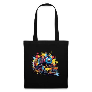 Bunter Zug - Stoffbeutel - Schwarz - Vorne