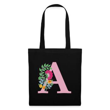 flower 12 red with a - Tote Bag - black - Front