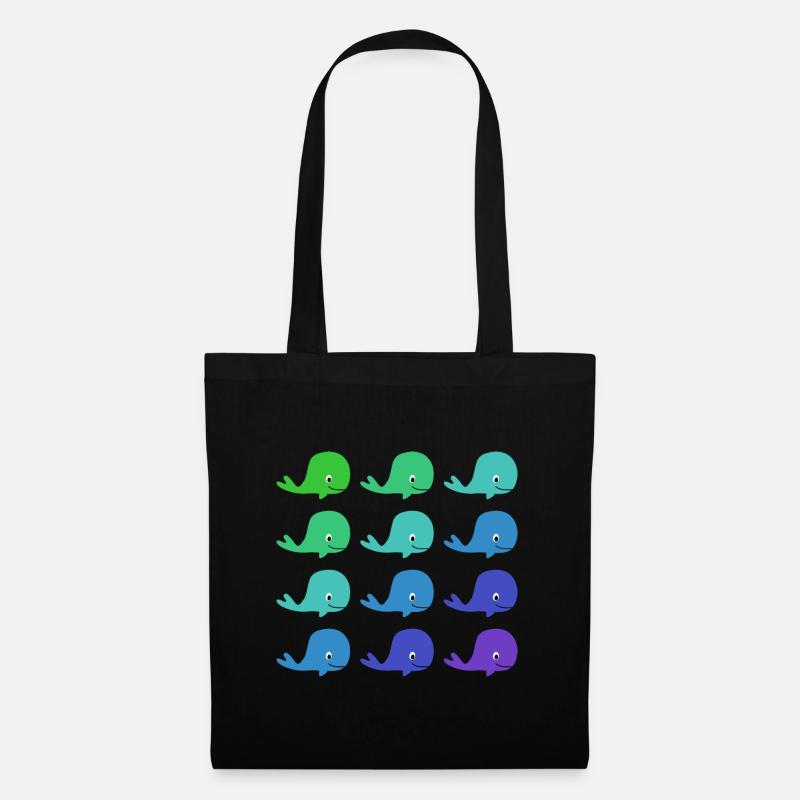 Whales pattern - Tote Bag - black