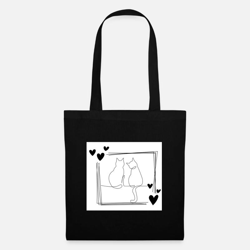 Katze - Stoffbeutel - Schwarz