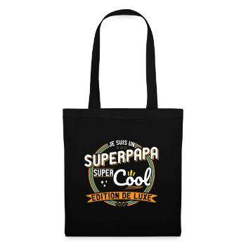 Je suis un Super Papa super cool - Fête des Pères - Sac en tissu - noir - Devant