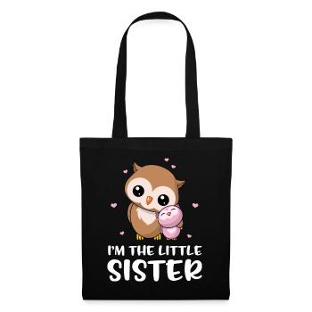 Je suis la petite soeur - petite soeur chouette - Sac en tissu - noir - Devant