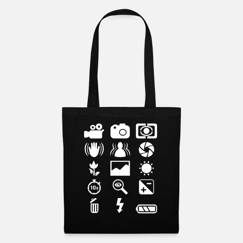 DSLR Camera Symbol - Stoffbeutel - Schwarz