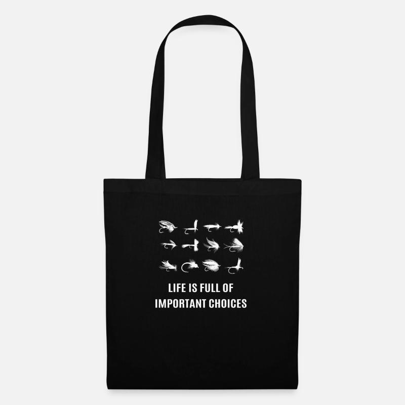 Fliegenfischen Design - Stoffbeutel - Schwarz