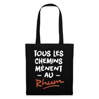 Tous les chemins mènent au rhum - Sac en tissu - noir - Devant