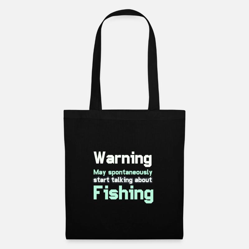 Warning May spontaneously start talking about Fish - Tote Bag - black