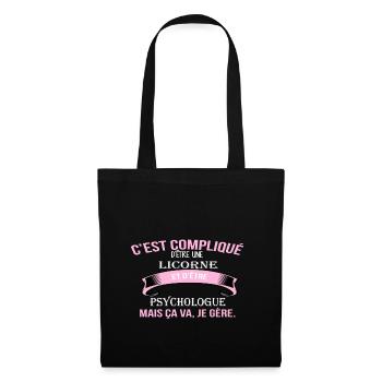 Psychologue - Sac en tissu - noir - Devant