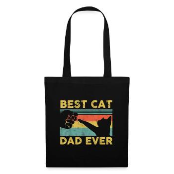 Chat Cat Dad Retro Faust - Sac en tissu - noir - Devant