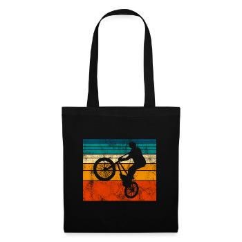 BMX Rad Fahrrad Retro Geschenk Bicycle Motocross - Stoffbeutel - Schwarz - Vorne