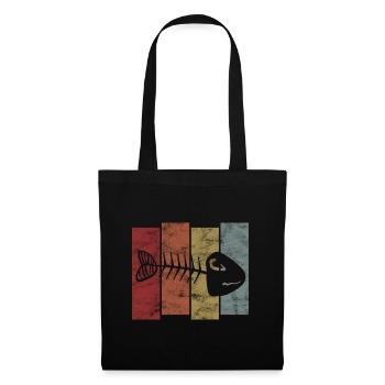 Arêtes de poisson pour pêcheurs, pêcheurs et enfants | Poissons - Sac en tissu - noir - Devant