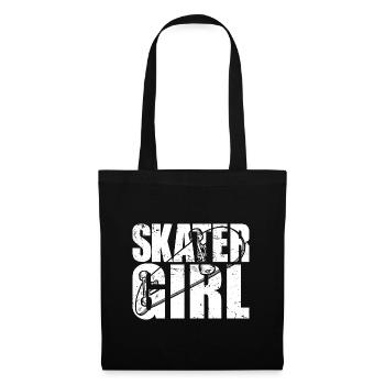 Skater Girl | Skateboard pour Skateboarder - Sac en tissu - noir - Devant
