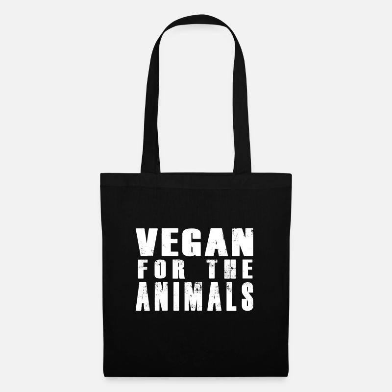 VEGAN for the animals - Stoffbeutel - Schwarz