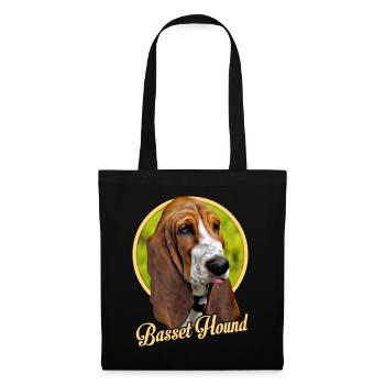 Basset Hound - Sac en tissu - noir - Devant