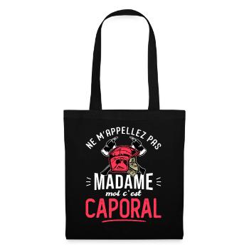 sapeurs pompiers caporal humour grade pompier - Sac en tissu - noir - Devant