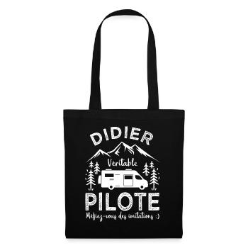Didier véritable pilote camping car Humour - Sac en tissu - noir - Devant