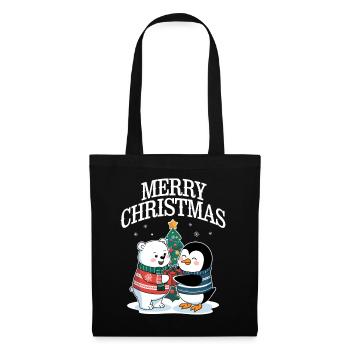 Polar Bear Penguin Christmas Merry Christmas Cute - Tote Bag - black - Front