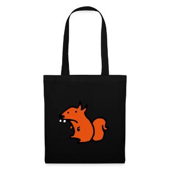 Écureuil - Sac en tissu - noir - Devant