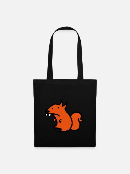 Eichhörnchen - Stoffbeutel - Schwarz