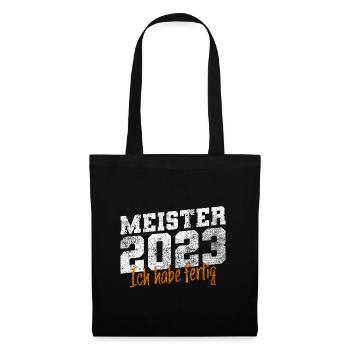 Meister 2023 Meisterprüfung Meisterbrief - Stoffbeutel - Schwarz - Vorne