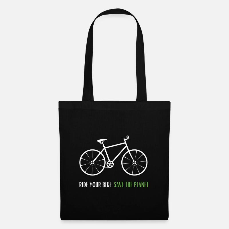 Fahrrad Umwelt Schutz - Save The Planet Geschenk - Stoffbeutel - Schwarz