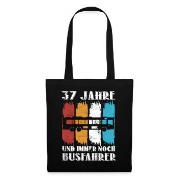Busfahrer 37 Jahre Busfahren Beruf 37 Geburtstag - Stoffbeutel - Schwarz - Vorne