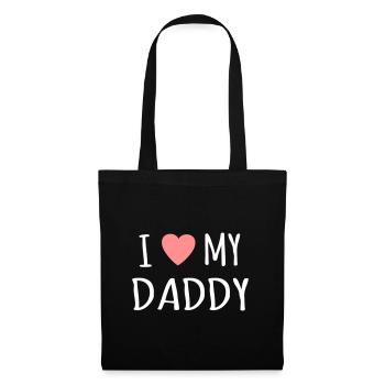 père bébé papa fils fille enfant I love my daddy - Sac en tissu - noir - Devant