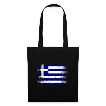 Grèce Drapeau grec Vintage - Sac en tissu - noir - Devant