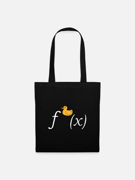 Ente Ableitung Mathe Witz (ohne Text) - Stoffbeutel - Schwarz