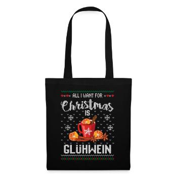 Ugly christmas mulled wine christmas funny - Tote Bag - black - Front